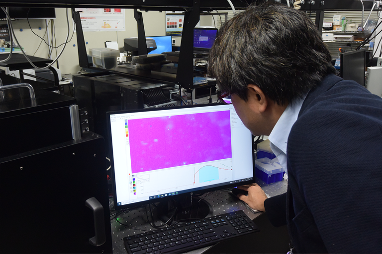 スペクトル画像データ解析の様子